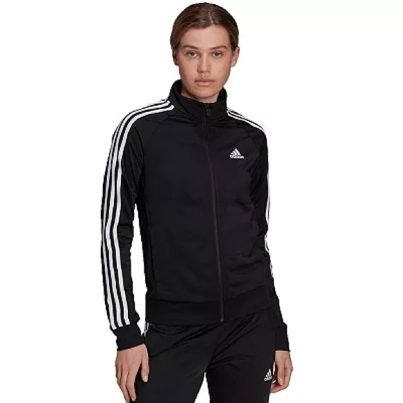 ADIDAS BLACK TRACK JACKET XS 4-6 LIGHTWEIGHT #80 - Picture 4 of 4